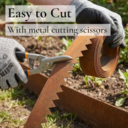 500cm Corten Steel Lawn Edging Roll with Teeth