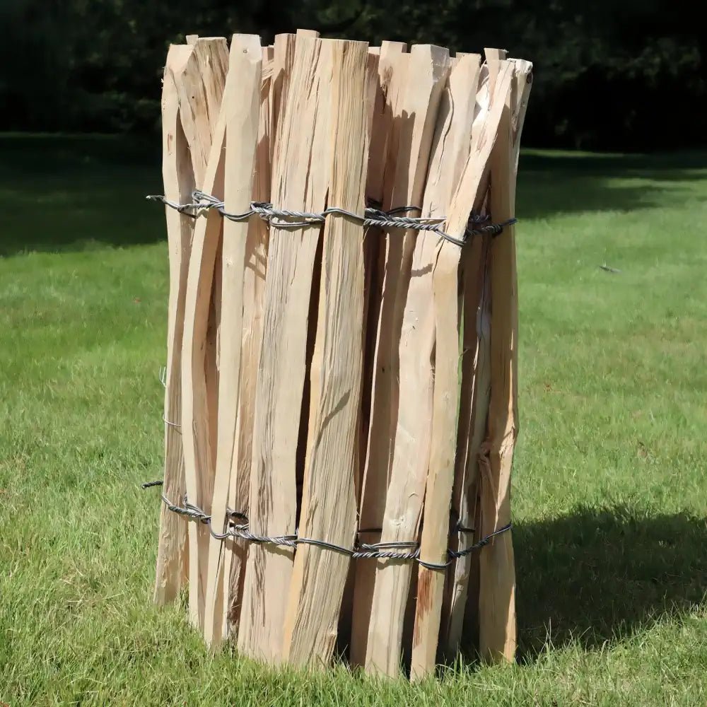 Chestnut Heavy Duty Paling Fence Roll with Steel Wire – Woven Wood