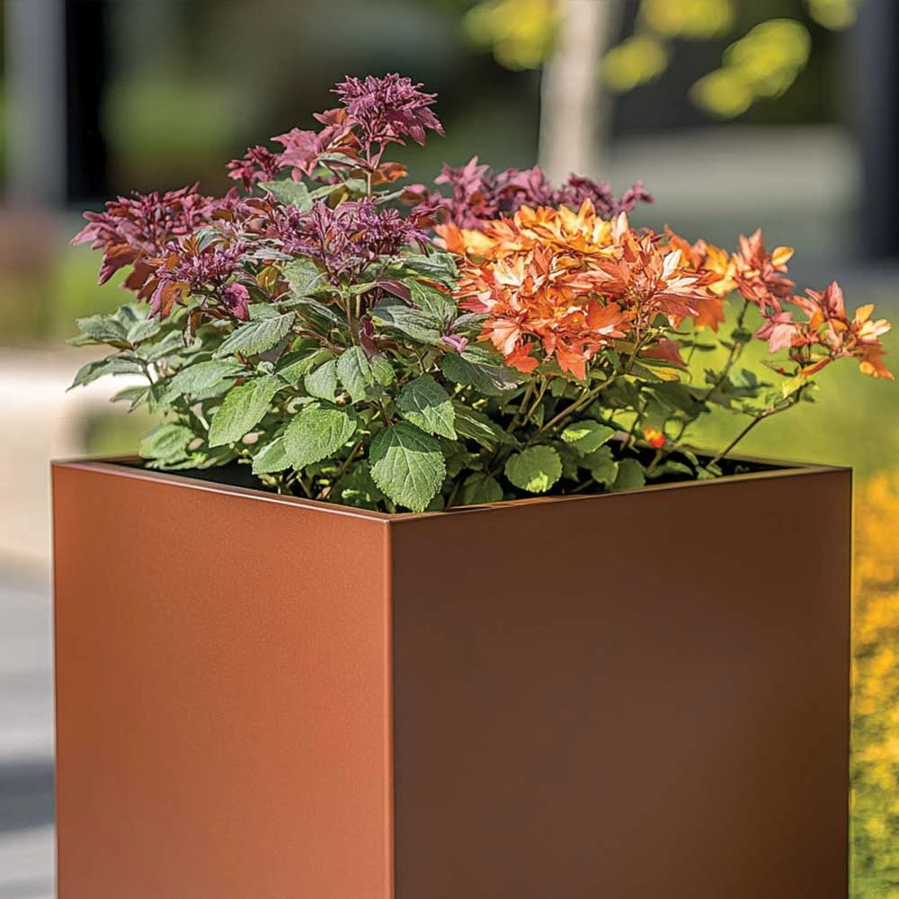 50cm Zinc Galvanised Copper Square Planter