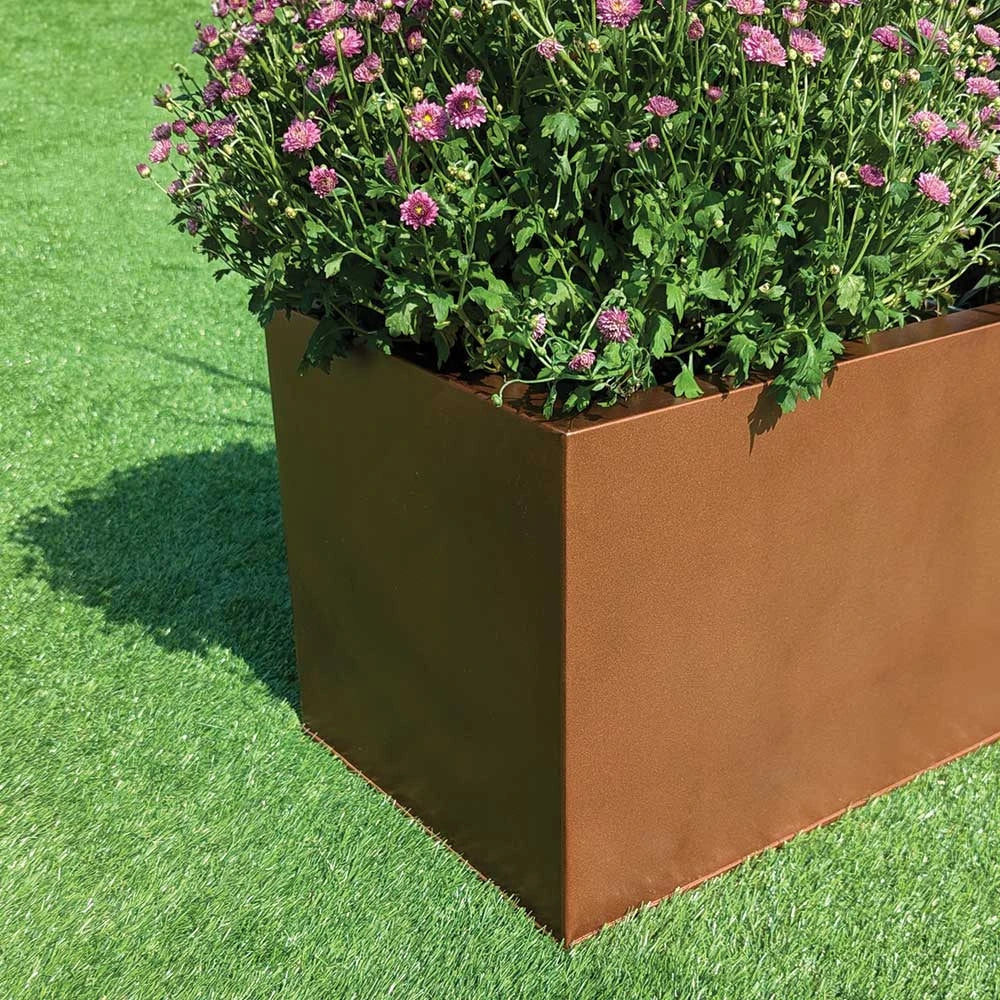 30cm Zinc Galvanised Copper Square Planter