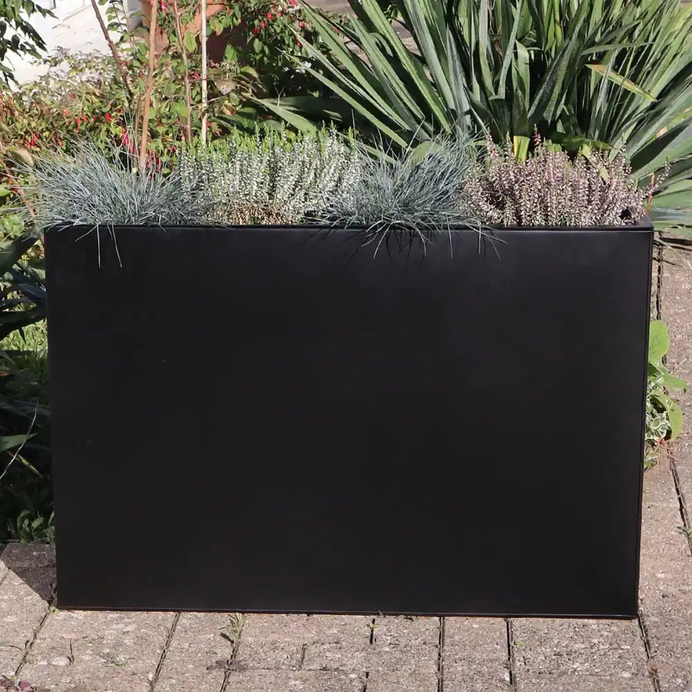High-quality galvanised woven wood planters, perfect for both flowers and trees