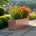 70cm Zinc Galvanised Brushed Rose Gold Finish Trough Planter