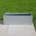 long tall zinc Wide trough silver woven wood zephyr planter zinc woven wood