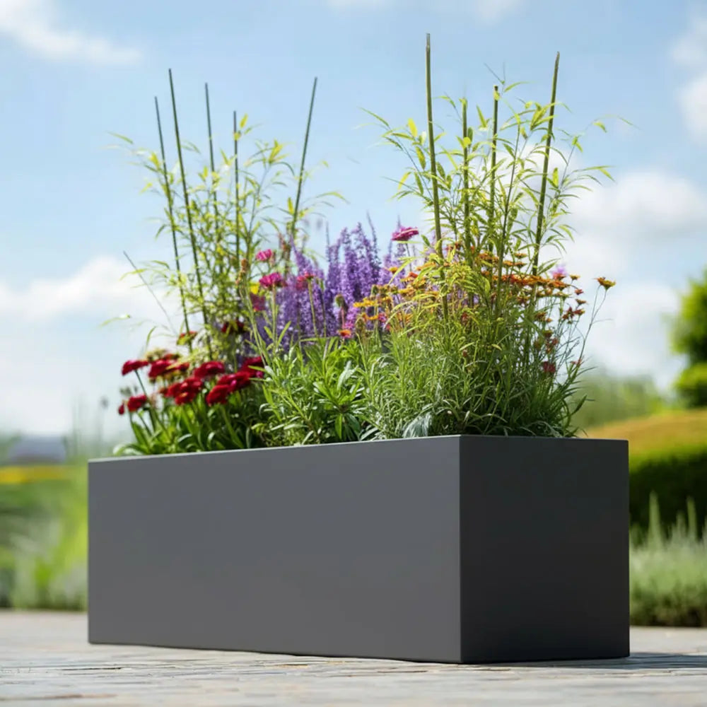 70cm Zinc Galvanised Matte Grey Trough Planter