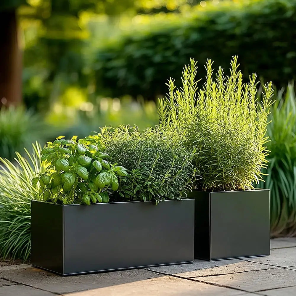 70cm Zinc Galvanised Matte Grey Trough Planter