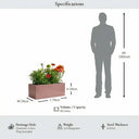 70cm Zinc Galvanised Brushed Rose Gold Finish Trough Planter