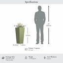 70cm Zinc Galvanised Sage Green Tall Tapered Square Planter - image 2