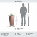 70cm Zinc Galvanised Brushed Rose Gold Finish Tall Tapered Square Planter