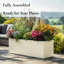 70cm Zinc Galvanised Cream Trough Planter - image 3