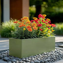 70cm Zinc Galvanised Sage Green Trough Planter
