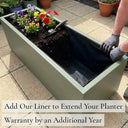 70cm Zinc Galvanised Sage Green Trough Planter - image 6
