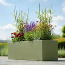 70cm Zinc Galvanised Sage Green Trough Planter - image 10