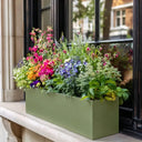 70cm Zinc Galvanised Sage Green Trough Planter - image 12