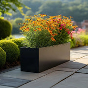 70cm Zinc Galvanised Matte Black Trough Planter