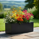 70cm Zinc Galvanised Matte Black Trough Planter