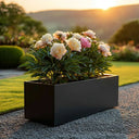 70cm Zinc Galvanised Matte Black Trough Planter