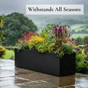 70cm Zinc Galvanised Matte Black Trough Planter