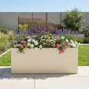 75cm Zinc Galvanised Cream Trough Planter