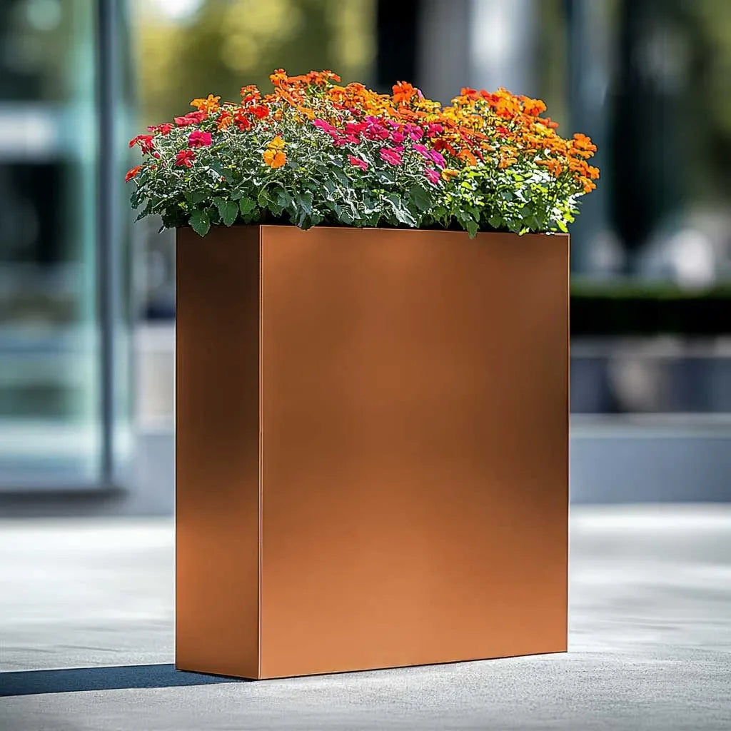 75cm Long Zinc Galvanised Copper 90cm Tall Trough Planter