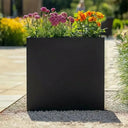 75cm Long Zinc Galvanised Matte Black 90cm Tall Trough Planter