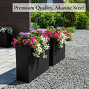 75cm Long Zinc Galvanised Matte Black 90cm Tall Trough Planter