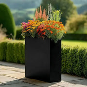 75cm Long Zinc Galvanised Matte Black 90cm Tall Trough Planter