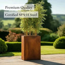 75cm Long Corten Steel 90cm Tall Trough Planter with Plate & Feet