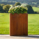 75cm Long Corten Steel 90cm Tall Trough Planter with Plate & Feet