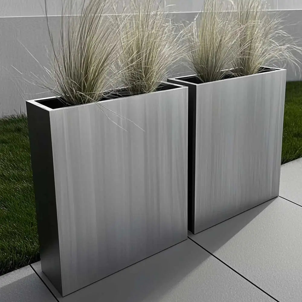 75cm Long Zinc Silver 90cm Tall Trough Planter