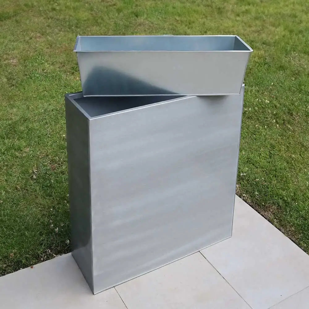 75cm Long Zinc Silver 90cm Tall Trough Planter