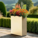 75cm Long Zinc Galvanised Cream 90cm Tall Trough Planter