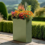 75cm Long Zinc Galvanised Sage Green 90cm Tall Trough Planter