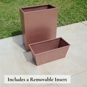 75cm Long Zinc Galvanised Rose Gold 90cm Tall Trough Planter