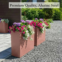 75cm Long Zinc Galvanised Rose Gold 90cm Tall Trough Planter