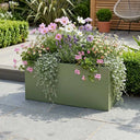 75cm Zinc Galvanised Sage Green Trough Planter