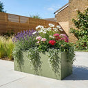75cm Zinc Galvanised Sage Green Trough Planter