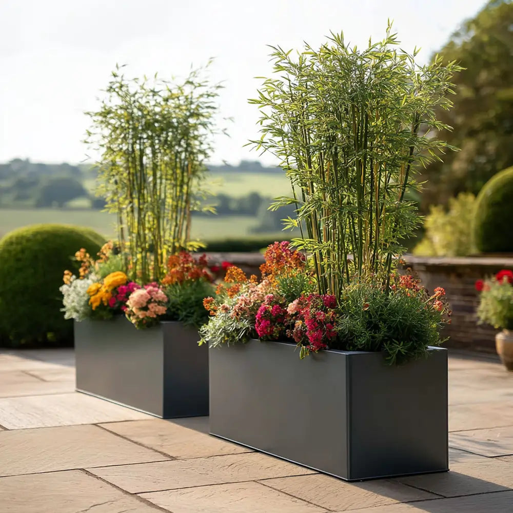 75cm Zinc Galvanised Matte Grey Trough Planter