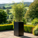 75cm Zinc Galvanised Matte Black Tall Square Planter