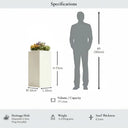 75cm Zinc Galvanised Cream Tall Square Planter - image 2