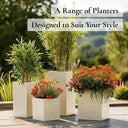 75cm Zinc Galvanised Cream Tall Square Planter - image 9