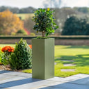 75cm Zinc Galvanised Sage Green Tall Square Planter - image 11