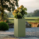 75cm Zinc Galvanised Sage Green Tall Square Planter - image 12