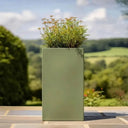 75cm Zinc Galvanised Sage Green Tall Square Planter - image 14
