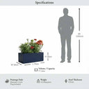 75cm Zinc Galvanised Blue Trough Planter