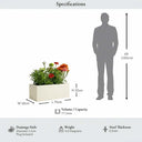 75cm Zinc Galvanised Cream Trough Planter