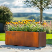 Corten steel trough planter