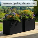 80cm Long Zinc Galvanised Matte Black 60cm Tall Trough Planter