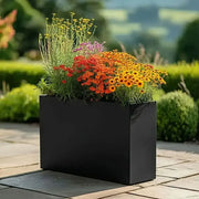 80cm Long Zinc Galvanised Matte Black 60cm Tall Trough Planter