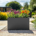 80cm Long Zinc Galvanised Matte Grey 60cm Tall Trough Planter