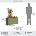 80cm Long Zinc Galvanised Sage Green 60cm Tall Trough Planter - image 2
